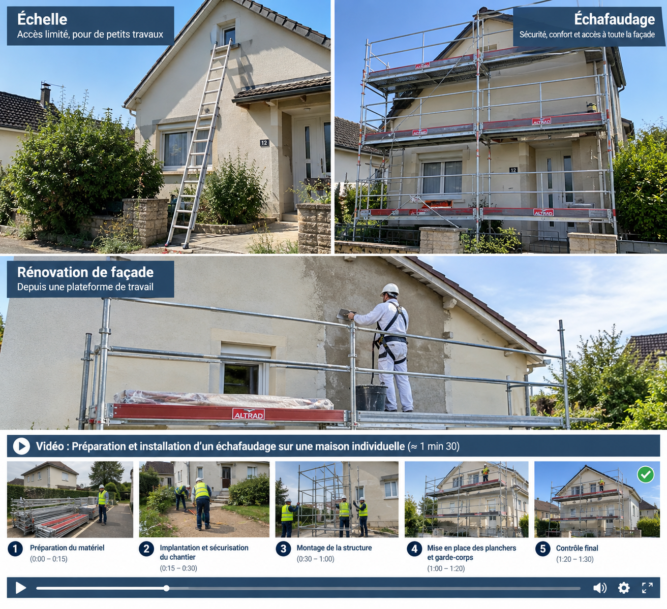 Echelle ou echafaudage pour travaux